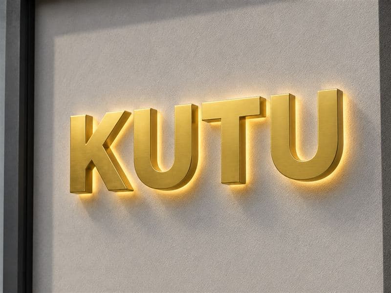 Rückleuchtende 3D-Buchstaben aus gebürstetem Metall